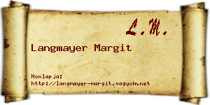 Langmayer Margit névjegykártya